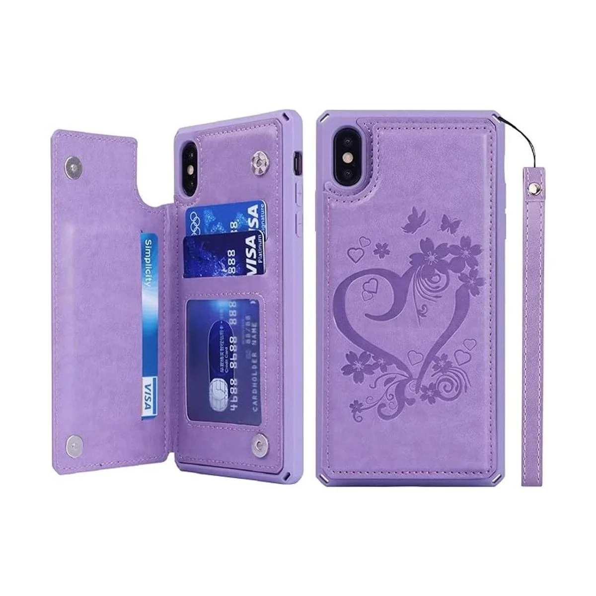 iCoverCase Funda tipo cartera para iPhone XXS con ranuras_1