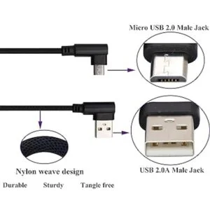AAOTOKK Cable micro USB de ángulo recto de 6 pies 90_3