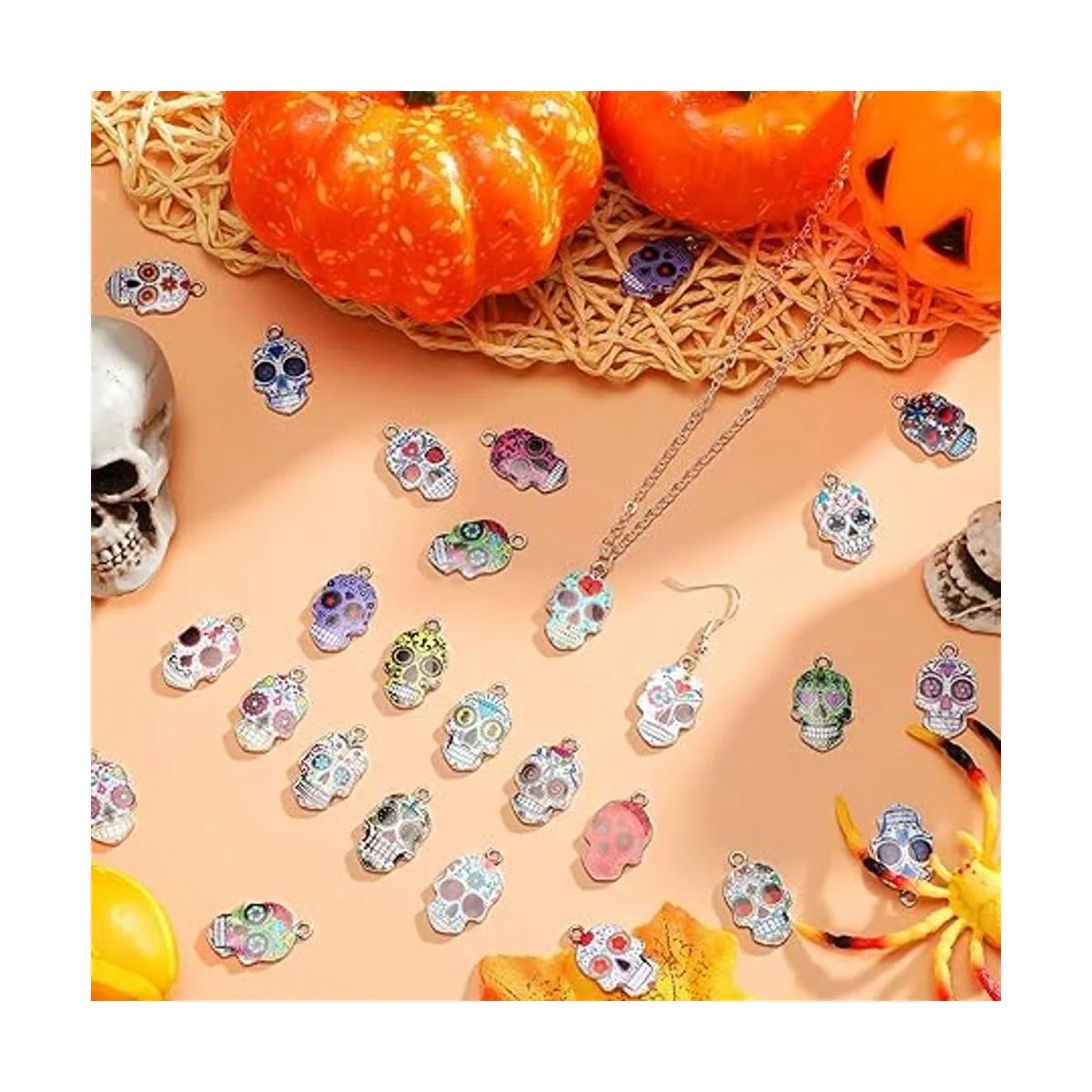 62 dijes de calavera de Halloween para el día de los_5