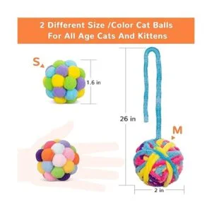 Pelota de juguetes para gatos bolas de juguete de hilo de_3