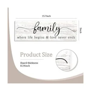 Decoración de pared de madera familiar de 15.7 x 5.1_3