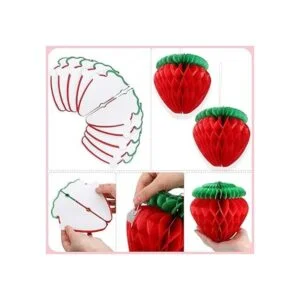 Skylety 10 bolas de papel de nido de abeja de fresa de 6_3