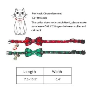 ADOGGYGO Collar de gato de Navidad con bonita campana de_6
