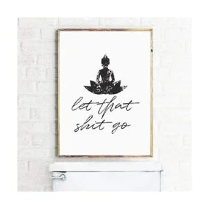 Divertido letrero de baño impresiones en lienzo y póster_2