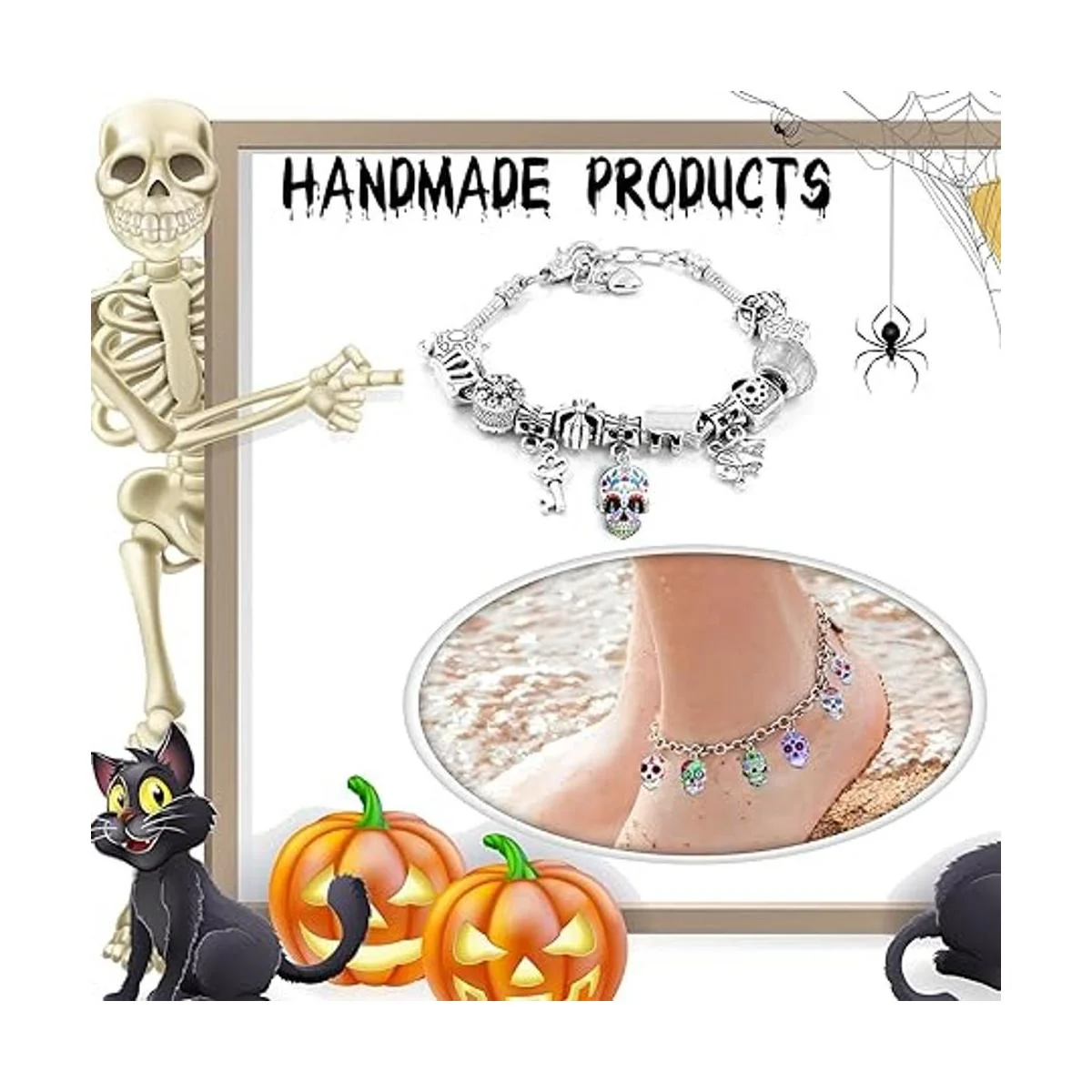 62 dijes de calavera de Halloween para el día de los_3