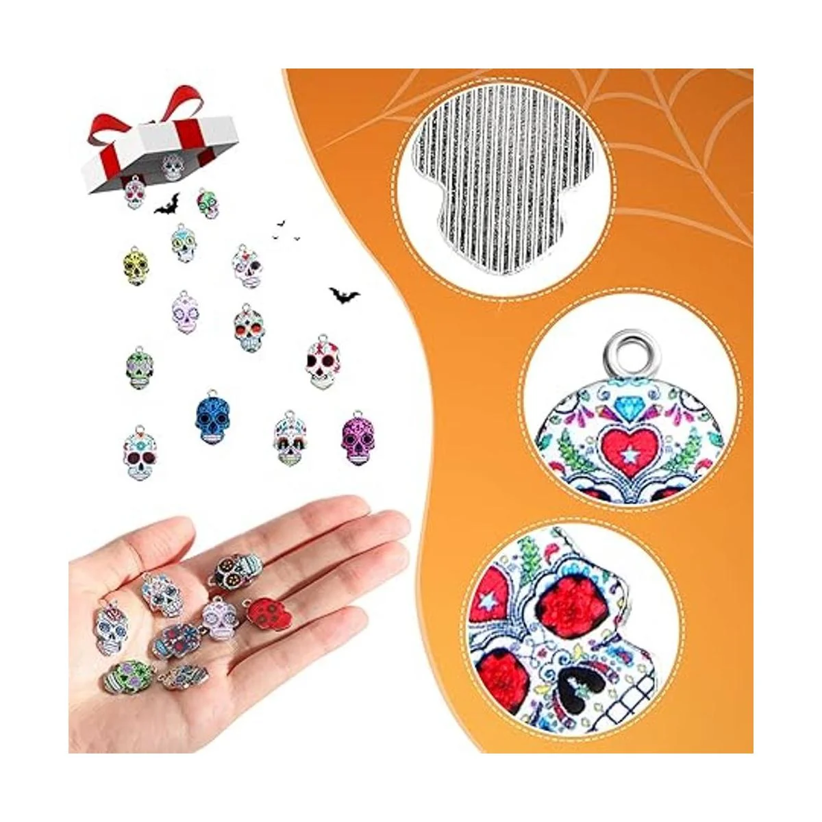 62 dijes de calavera de Halloween para el día de los_4