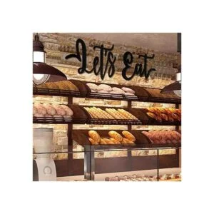 2 piezas de madera Lets Eat Sign rústica negro recorte_5
