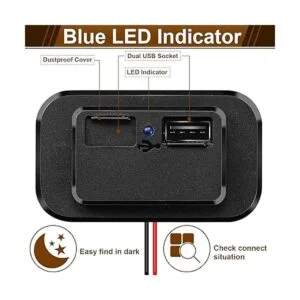 Toma USB de 12 V puerto USB automotriz montaje en panel_3