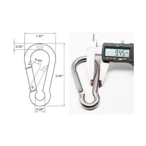 EFFIET Mosquetón de acero inoxidable de 3.15 pulgadas y 4_2