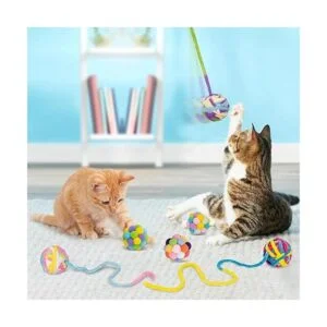 Pelota de juguetes para gatos bolas de juguete de hilo de_5