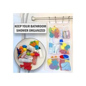 Evelots Paquete de 2 organizadores de regadera malla 6_2