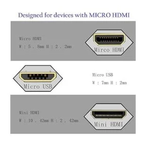 Adaptador de cable micro HDMI a HDMI de 19.7 in ángulo de_3