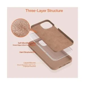 Miracase Funda de silicona líquida compatible con iPhone_3