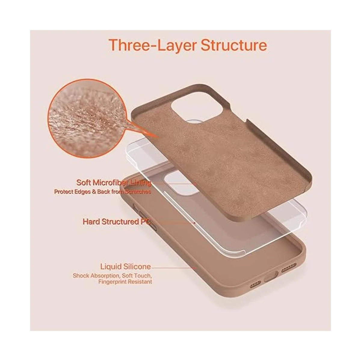 Miracase Funda de silicona líquida compatible con iPhone_3