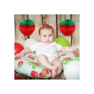 Skylety 10 bolas de papel de nido de abeja de fresa de 6_4