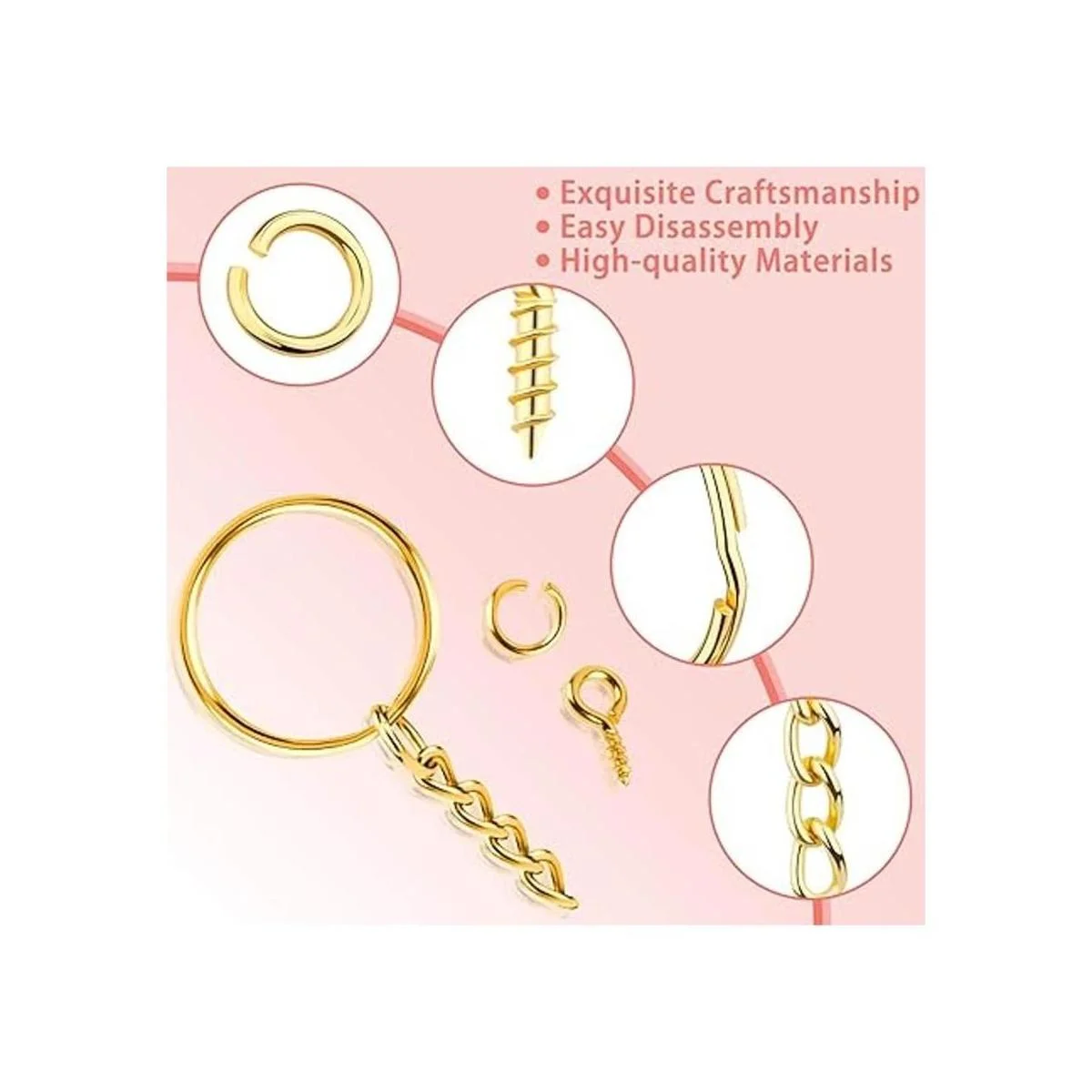 Shynek Llavero con cadena 360 anillos de oro con anillos_6