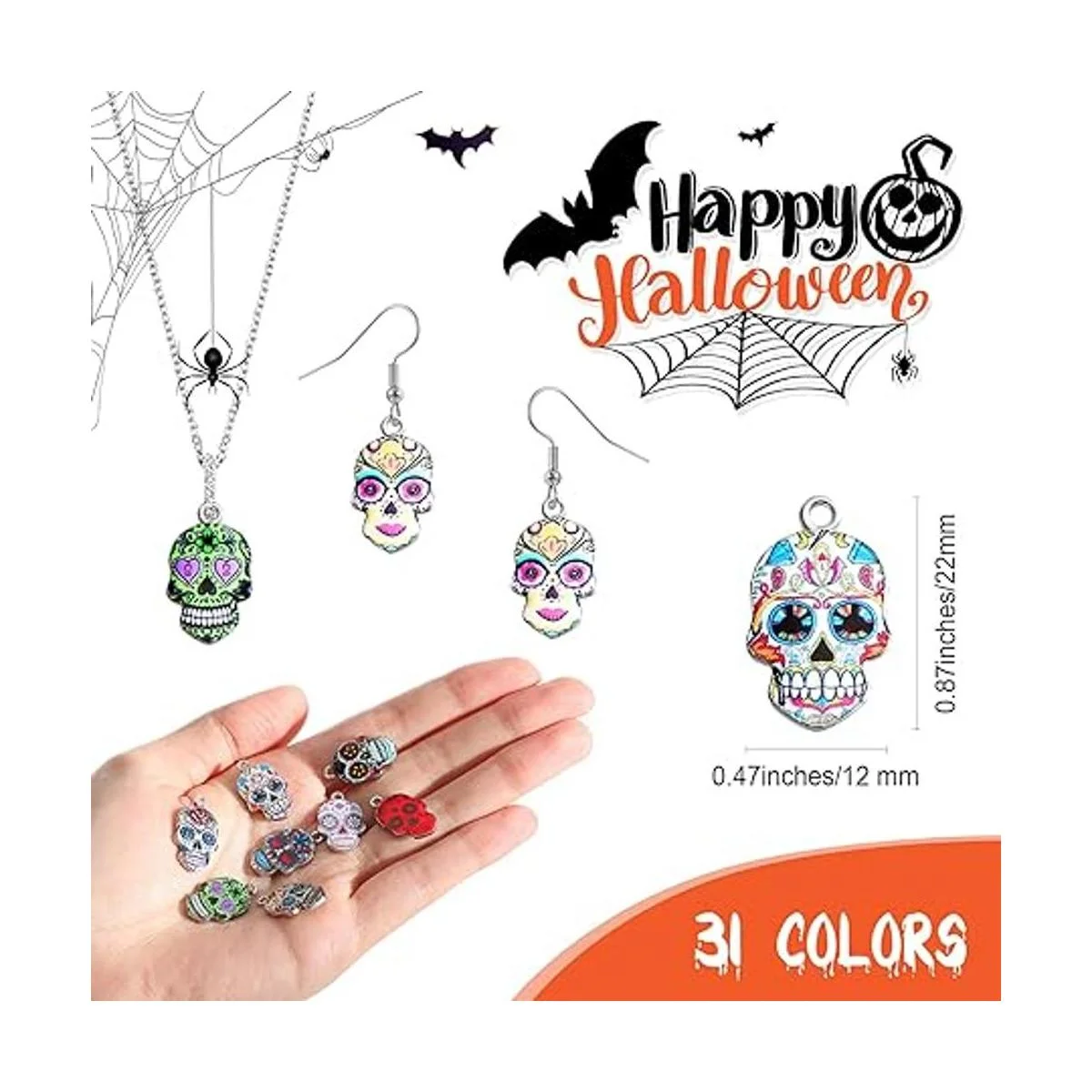 62 dijes de calavera de Halloween para el día de los_2