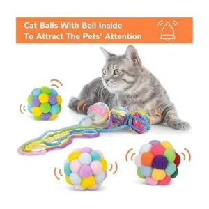 Pelota de juguetes para gatos bolas de juguete de hilo de_2