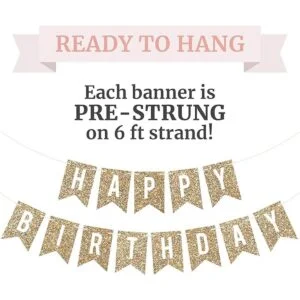 Pancarta preencordada de feliz cumpleaños sin bricolaje_2