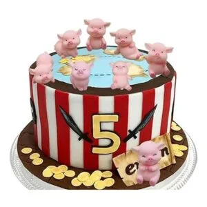 8 figuras de cerdo en miniatura decoración de pastel de_3