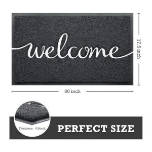 CozyBounty Tapete negro de bienvenida duradero para_2