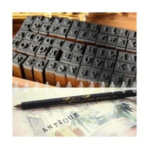 70 sellos de goma de madera del alfabeto con números de_5