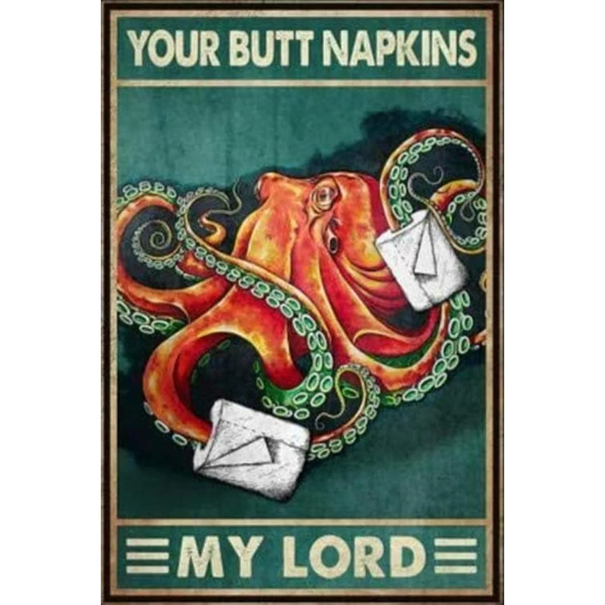 ZMKDLL Octopus Your Butt Servilletas My Lady Retro Metal_1
