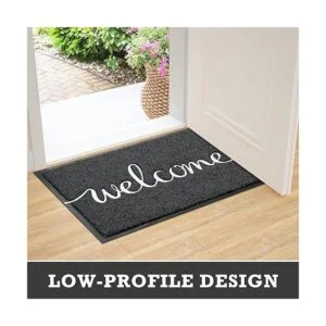 CozyBounty Tapete negro de bienvenida duradero para_4