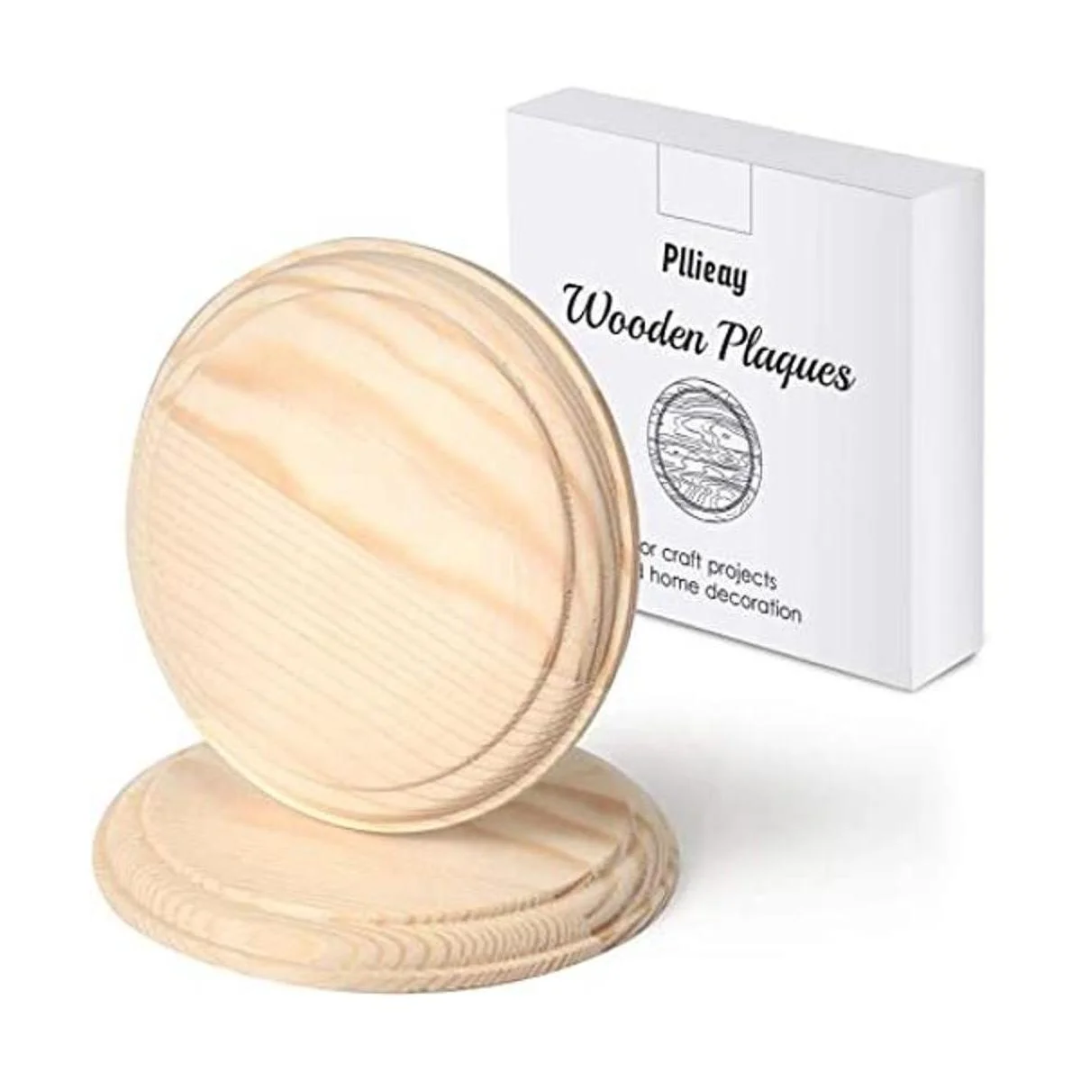 Pllieay 2 placas redondas de madera de 4 pulgadas base de_1