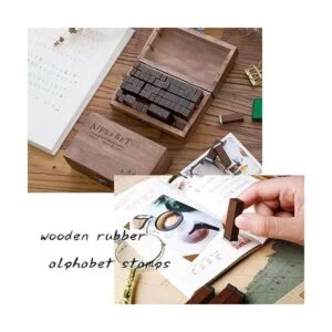 70 sellos de goma de madera del alfabeto con números de_6