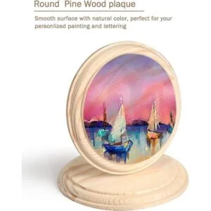 Pllieay 2 placas redondas de madera de 4 pulgadas base de_4