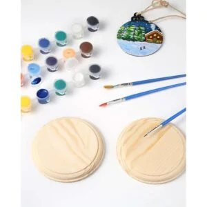 Pllieay 2 placas redondas de madera de 4 pulgadas base de_3