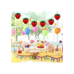 Skylety 10 bolas de papel de nido de abeja de fresa de 6_7