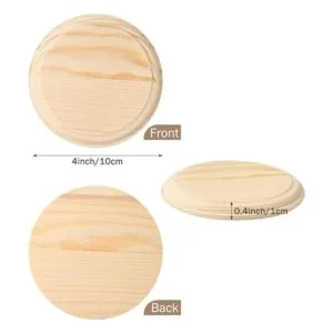 Pllieay 2 placas redondas de madera de 4 pulgadas base de_2