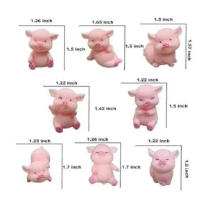 8 figuras de cerdo en miniatura decoración de pastel de_2