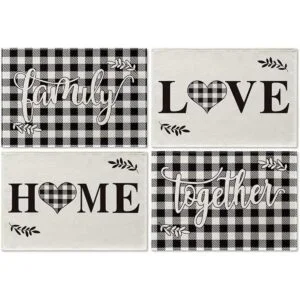 Artoid Mode Love Family Together Home Juego de 4 manteles_1