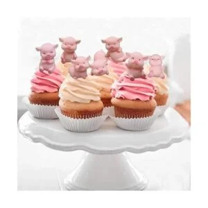 8 figuras de cerdo en miniatura decoración de pastel de_4