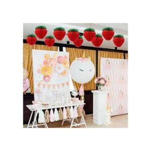 Skylety 10 bolas de papel de nido de abeja de fresa de 6_5