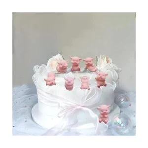 8 figuras de cerdo en miniatura decoración de pastel de_5