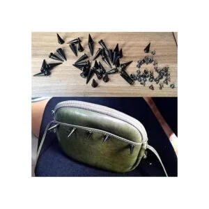 FAZHBARY 40 pares de clavos de cono negro punk remaches y_5