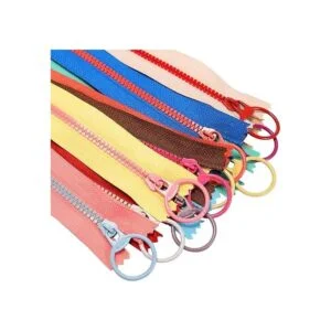 20 cremalleras de resina coloridas con tiradores de anillo_3