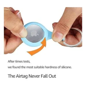 Paquete de 4 fundas de silicona para Airtags con llavero_3