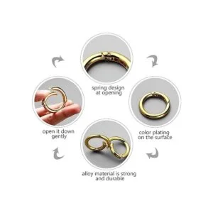 18 anillos de resorte con hebilla redonda de aleación con_2
