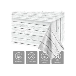 Mantel de madera de plástico de grano de madera blanca 3_4