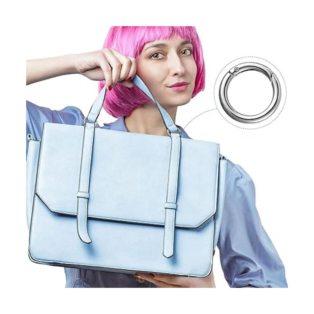 18 anillos de resorte con hebilla redonda de aleación con_5