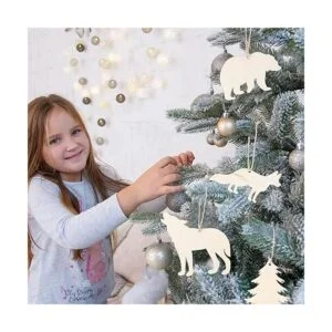 Adornos de madera adornos de animales del bosque salvaje_3