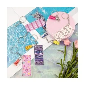 Duufin Juego de 120 llaveros acrílicos en blanco incluye_7