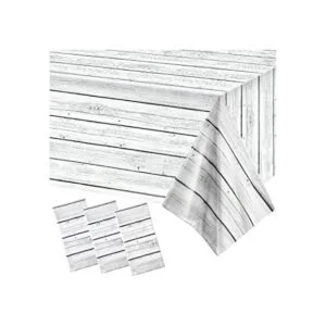 Mantel de madera de plástico de grano de madera blanca 3_1