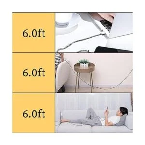 Cable USB tipo C paquete de 5 6 pies QQLIKE Cable USB C_6