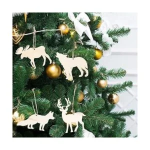 Adornos de madera adornos de animales del bosque salvaje_4